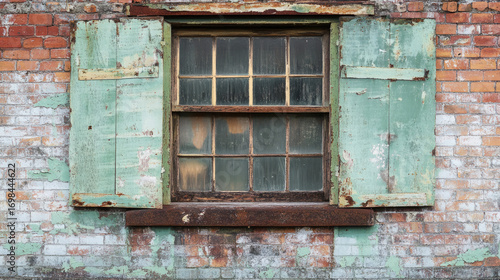 old window with shutters