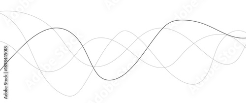 Abstract wavy black and white curved lines.