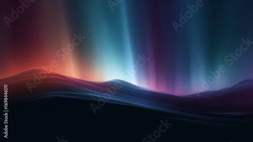 aurora borealis abstract grainy gradient landscape dark background banner poster