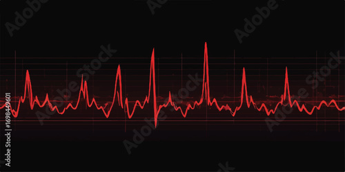 An abstract red heartbeat EKG wave on a medical monitor illustrates a healthy life