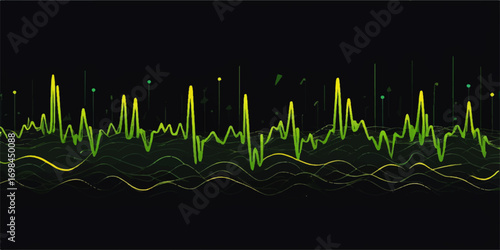 Digital music equalizer sound wave vector illustration on a blue background