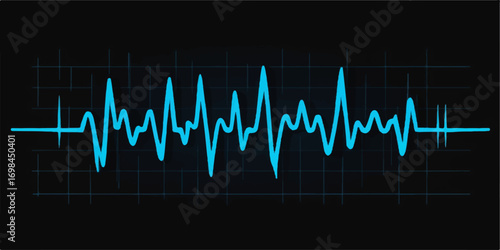 An EKG monitor displays a healthy heartbeat, its rhythmic wave forming a heart on the medical graph