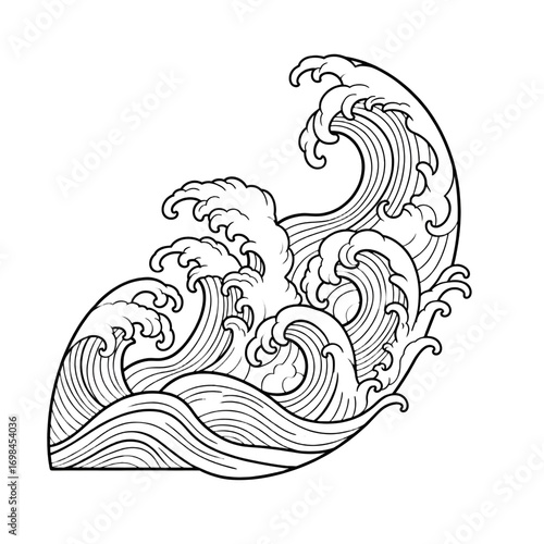 vector drawing of wave