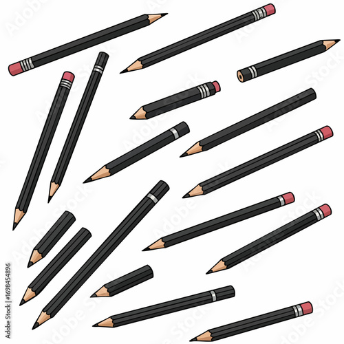 Minimalist Style Random Arrangement Pencil with Eraser Stationery Item