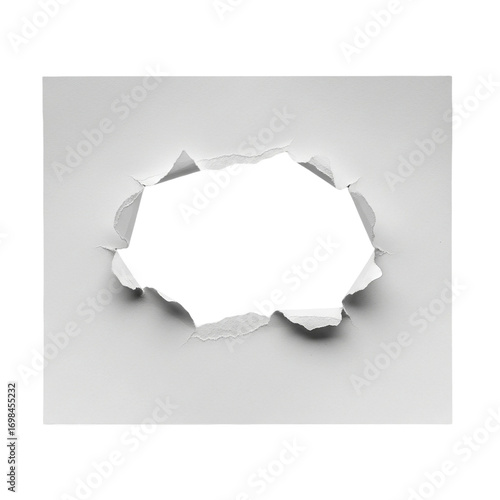 Torn paper hole background texture design graphic element black abstract page frame white card on transparent background