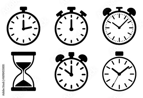 Collection of Clock and Timekeeping Icons