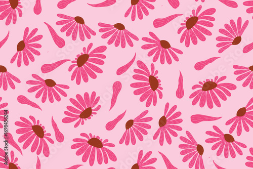 Doodle Flower seamless pattern for background, fabric, wrapping, etc.