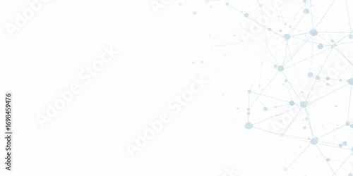 A clean polygonal geometric background with interconnected nodes and lines, representing digital communication, artificial intelligence, or blockchain systems. The monochrome tones and low-poly struct