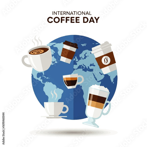 Global celebration of International Coffee Day, showcasing diverse coffee beverages around the world
