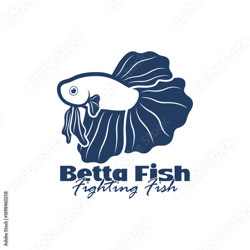 Beta fish logo vector design. Fish animal aquatic logo beta fish design illustration
