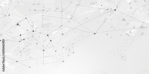 A futuristic visualization of a digital network, where countless nodes and connecting lines create a web of communication. Soft glowing points represent data hubs, while thin strands weave across a mi