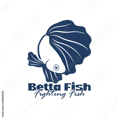 Beta fish logo vector design. Fish animal aquatic logo beta fish design illustration