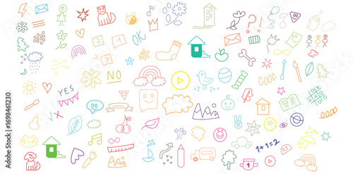 Whimsical Doodles A Colorful Collection of Hand Drawn Icons Symbols and Drawings for Kids Teachers Designers and

