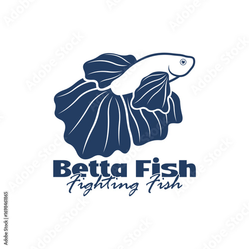 Beta fish logo vector design. Fish animal aquatic logo beta fish design illustration