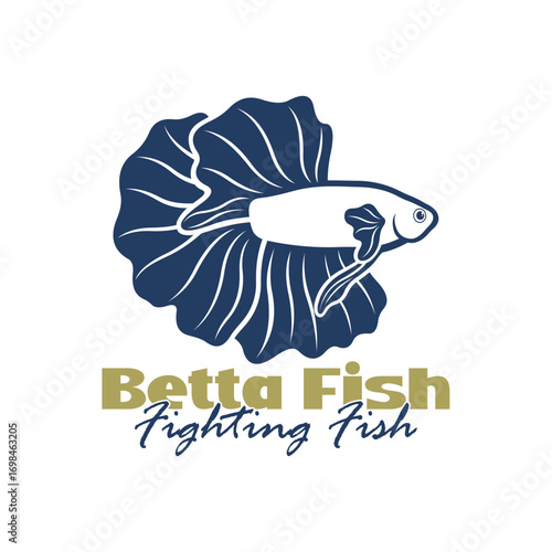 Beta fish logo vector design. Fish animal aquatic logo beta fish design illustration