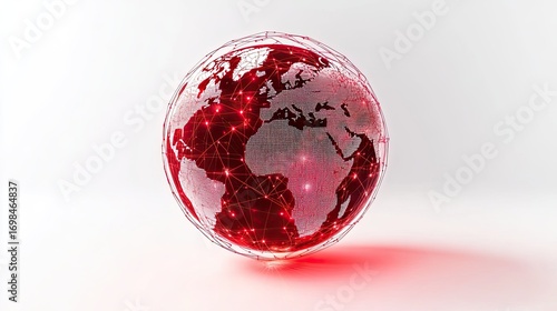Global connection and digital communication network representing worldwide data flow