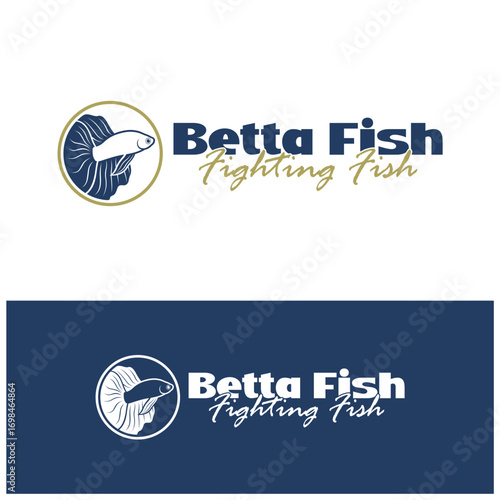 Beta fish logo vector design. Fish animal aquatic logo beta fish design illustration