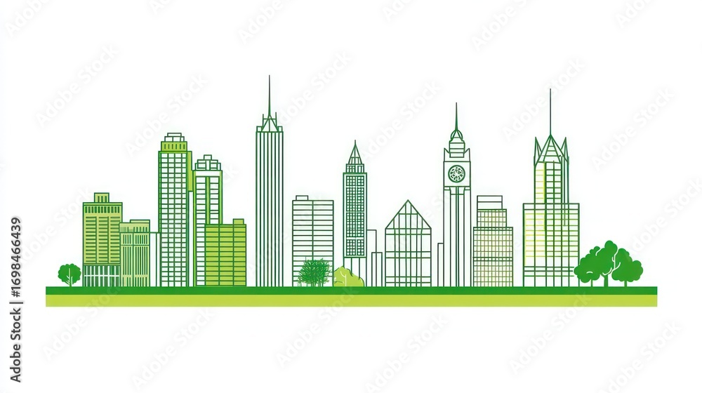 Fototapeta premium Sustainable cityscape illustration