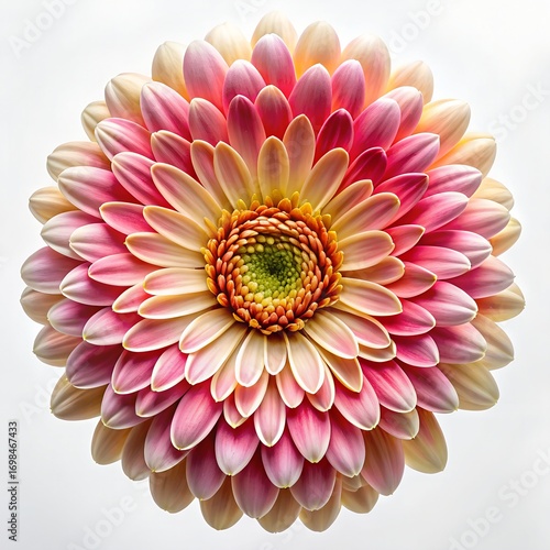 Delicate pink and yellow gerbera daisy macro detail with intricate petals and center