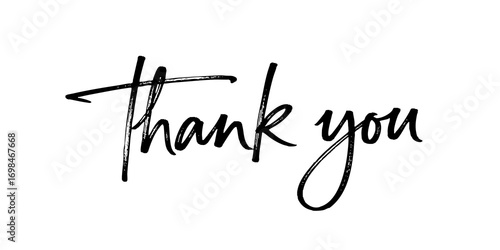 Grunge signature thank you text illustration design