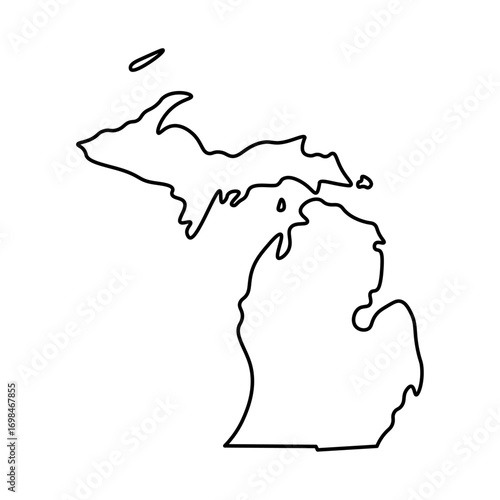 Michigan state map outline