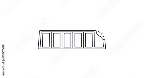 Broken Chocolate Bar Outline Icon.