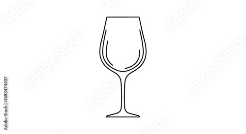 Elegant Outline of a Classic Wine Glass.