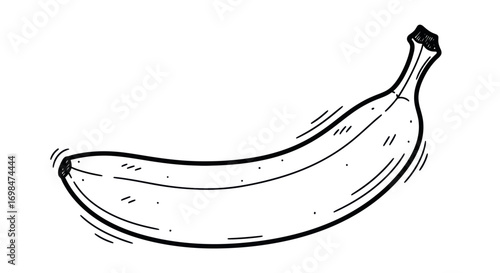 Hand-drawn illustration of a single ripe banana.