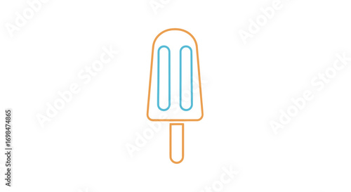 Colorful Outline Illustration of a Popsicle.