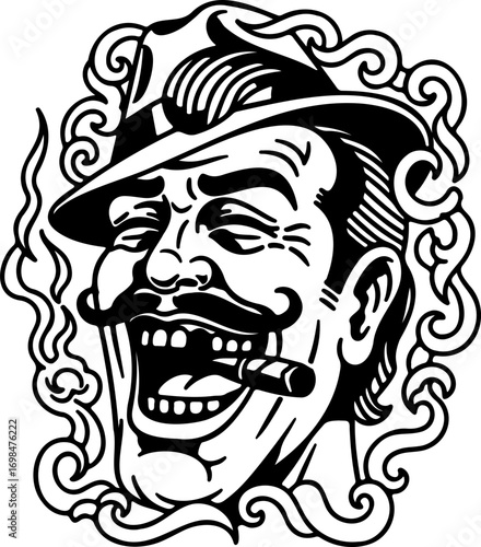 Laughing Man with Cigar
