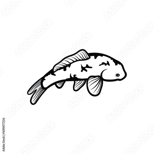 Koi fish logo design vector template. Koi fish line art. Koi fish japanese logo vector element