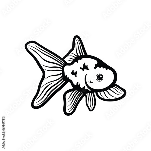 Koi fish logo design vector template. Koi fish line art. Koi fish japanese logo vector element