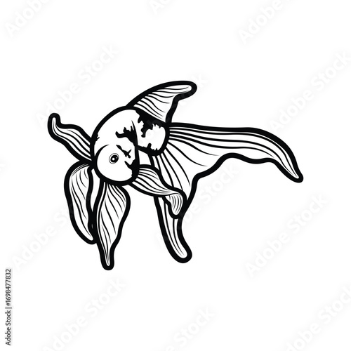 Koi fish logo design vector template. Koi fish line art. Koi fish japanese logo vector element