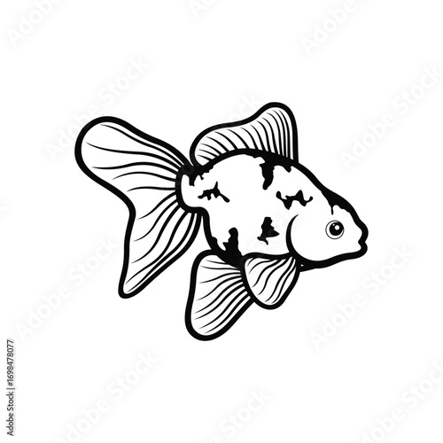 Koi fish logo design vector template. Koi fish line art. Koi fish japanese logo vector element