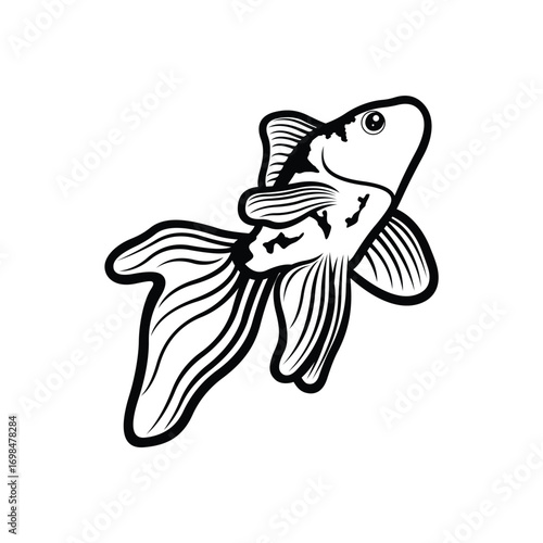 Koi fish logo design vector template. Koi fish line art. Koi fish japanese logo vector element