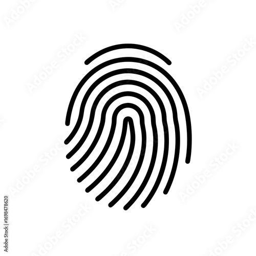 Black fingerprint on a white background on transparent background silhouette
