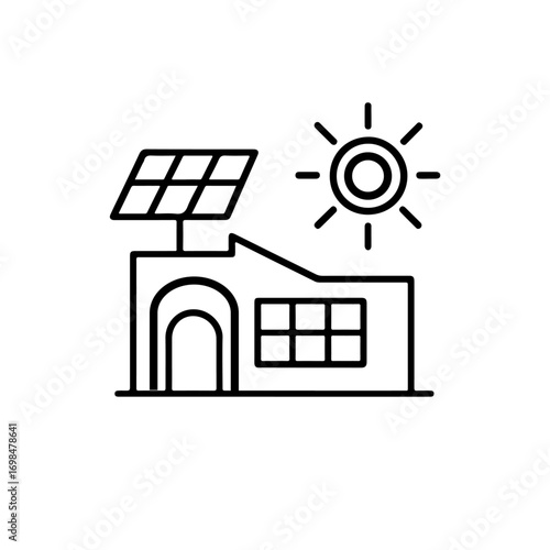 Icon vector illustration of an old house with a roof