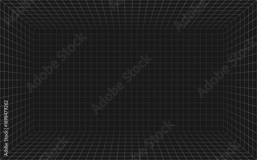 Depth Grid Box 3D Virtual Reality Space Background