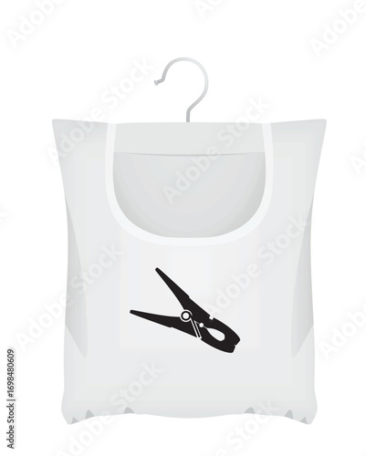 Hang clips bag. vector illustration
