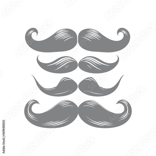 set of vector mustache