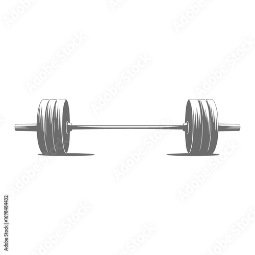 Barbell with Weights Illustration