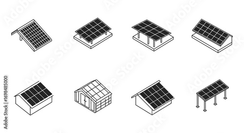 solar panels installed on various roof types and structures