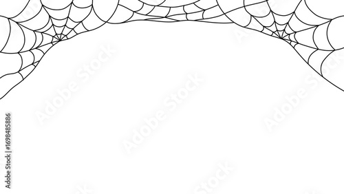 Halloween Spider Web Border Background