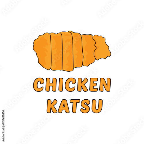 Chicken Nanban or Chicken Katsu Vector Illustration Logo