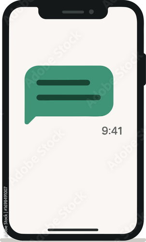 SMS lesson snippet card phone + short text bubble illustration