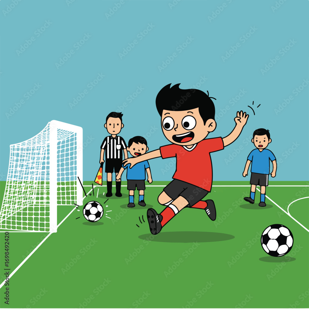 Fototapeta premium Youth soccer game