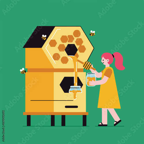 Harvesting honey from a hive