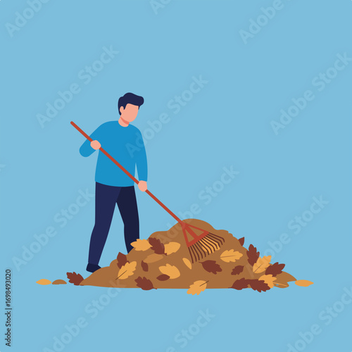 Man raking leaves (2)