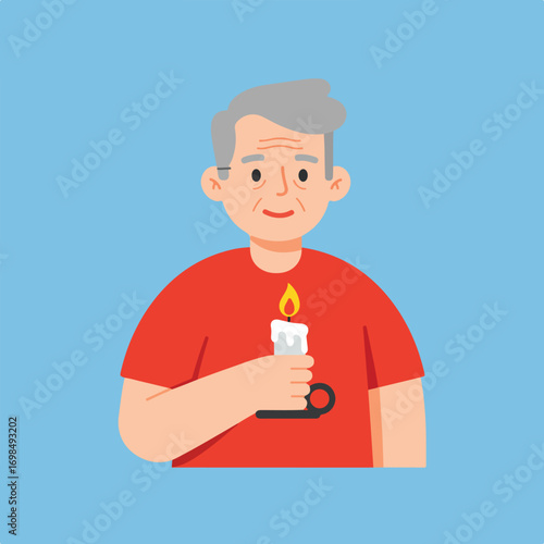 Holding candle