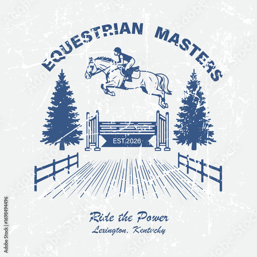 Equestrian masters retro vintage vector illustration